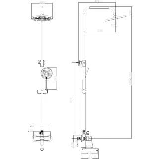 Душевая система DQ Leipzig DA1763701 225 мм, со смесителем, хром